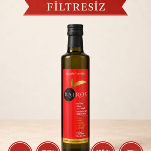 Yeni Hasat Filtresiz Naturel Sızma Zeytinyağı,Soğuk Sıkım,Erken Hasat,Organik. 500 ml